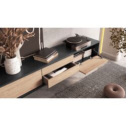 Tumba pentru TV Helvetia Frida 2D2S (Anthracite/Oak) Thumb