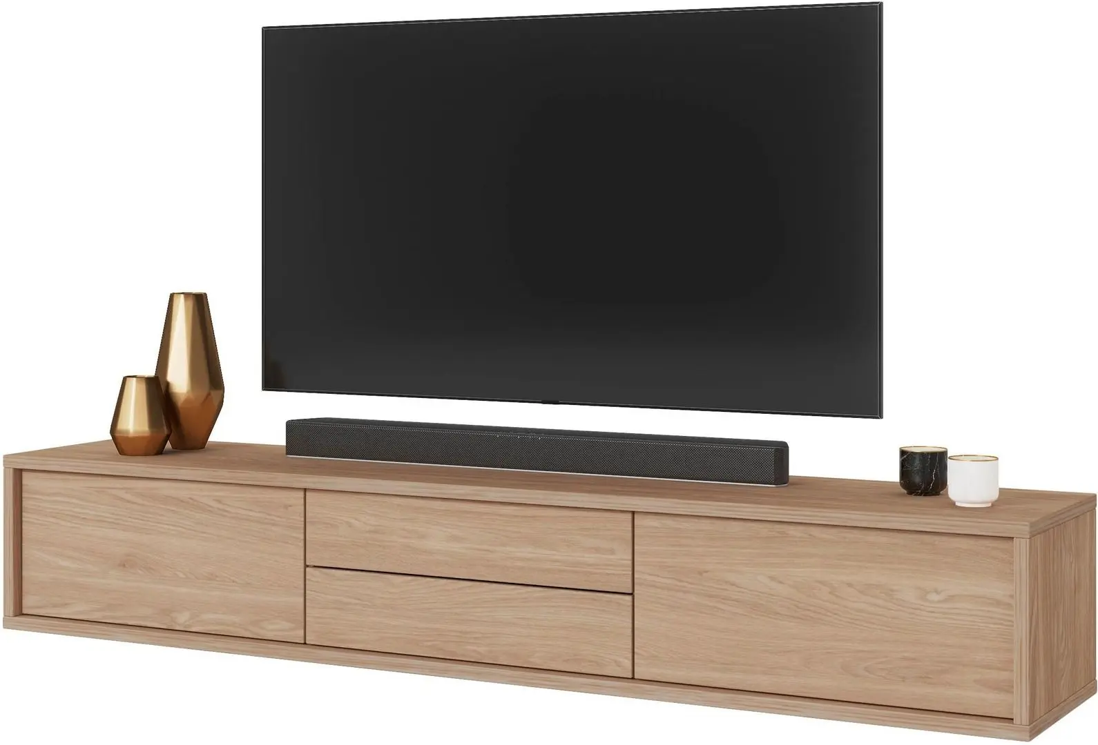 Tumba pentru TV Helvetia Frida 2D2S (Natural Oak)