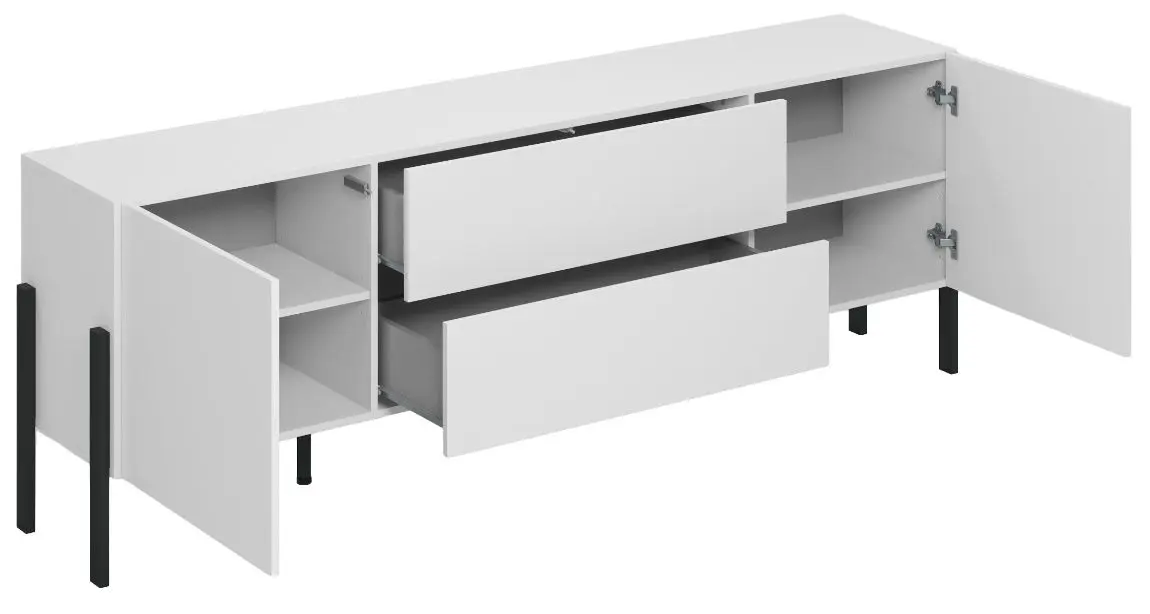 Tumba TV Helvetia Jukon 2D 204 cm (White Matt/Black)