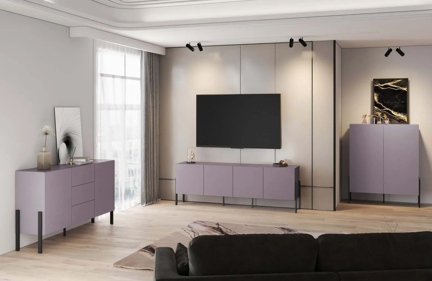 Tumba TV Helvetia Jukon 4D 204 cm (Plum/Black) - 6