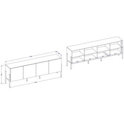 Tumba TV Helvetia Jukon 4D 204 cm (White Matt/Black) Thumb