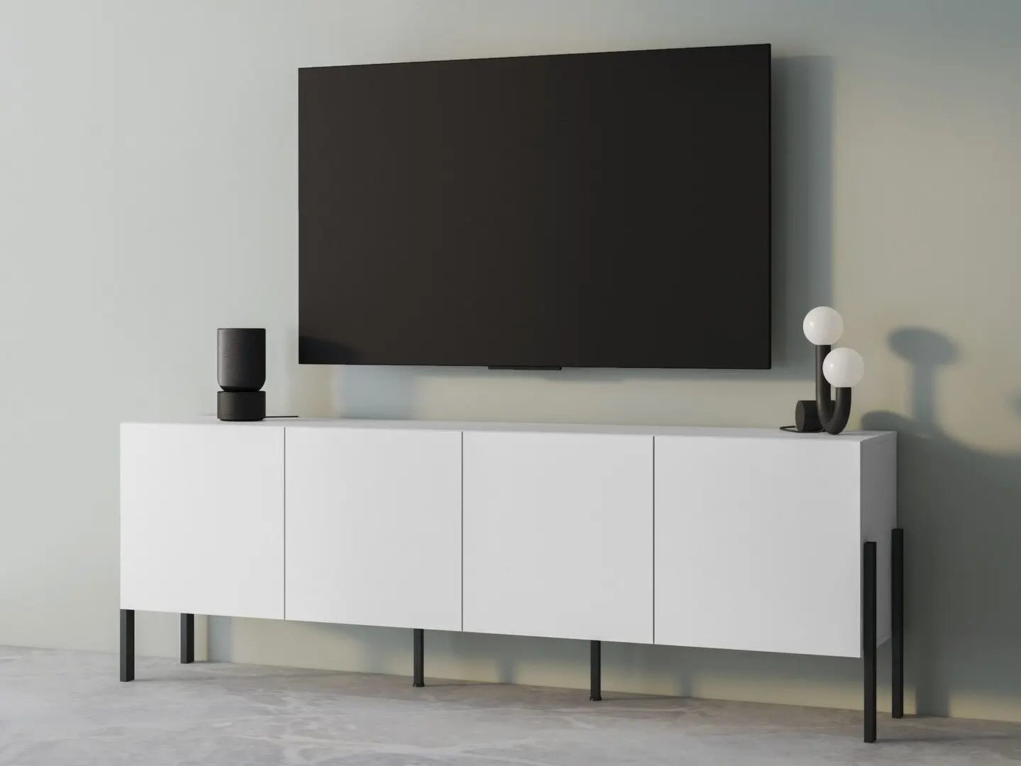 Tumba TV Helvetia Jukon 4D 204 cm (White Matt/Black)