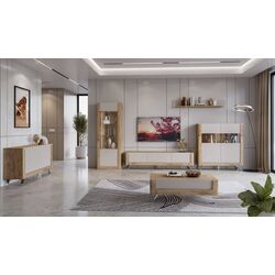 Tumba pentru TV Helvetia Kasai 2D1S (Gold Oak/Cashmere) Thumb