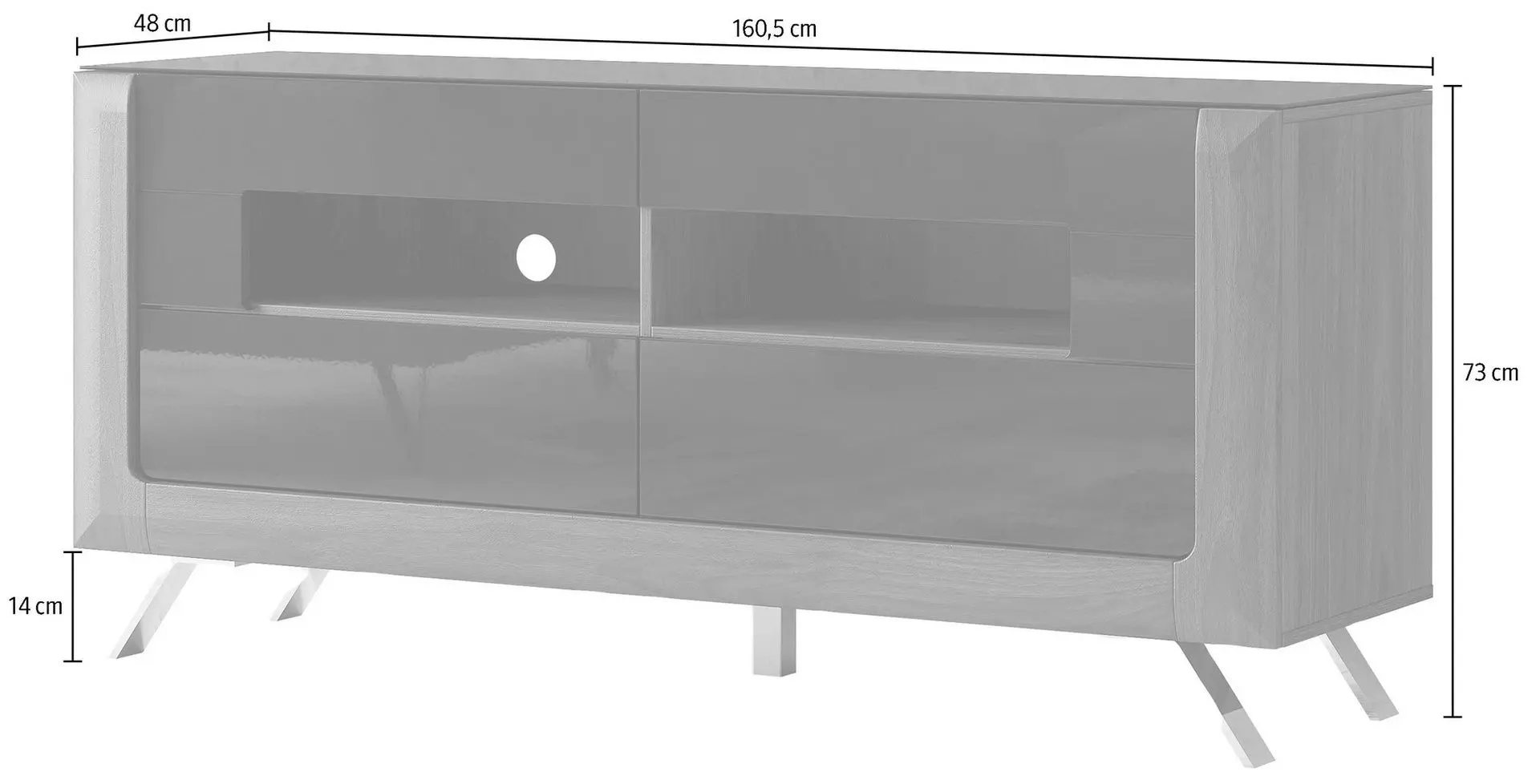 Tumba pentru TV Helvetia Kasai 2S (Gold Oak/Cashmere)