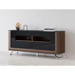 Tumba pentru TV Helvetia Kasai 2S (Walnut/Black Gloss) Thumb