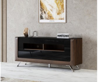 Тумба РТВ Helvetia Kasai 2S (Walnut/Black Gloss)