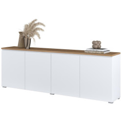Тумба РТВ Helvetia Modo 247VOJ25 (White/Mauvella Oak) Thumb