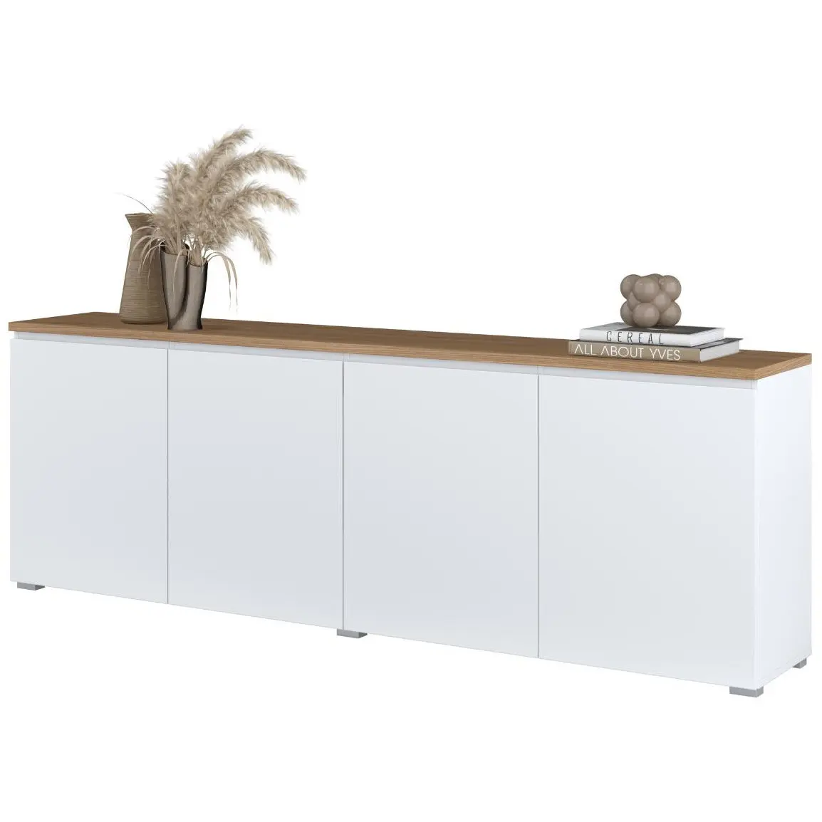 Тумба РТВ Helvetia Modo 247VOJ25 (White/Mauvella Oak) - 4
