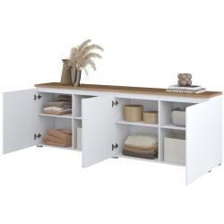 Тумба РТВ Helvetia Modo 247VOJ25 (White/Mauvella Oak) Thumb