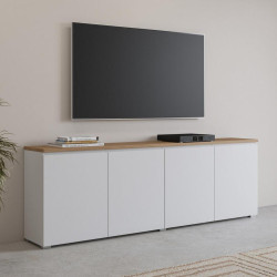 Тумба РТВ Helvetia Modo 247VOJ25 (White/Mauvella Oak) Thumb