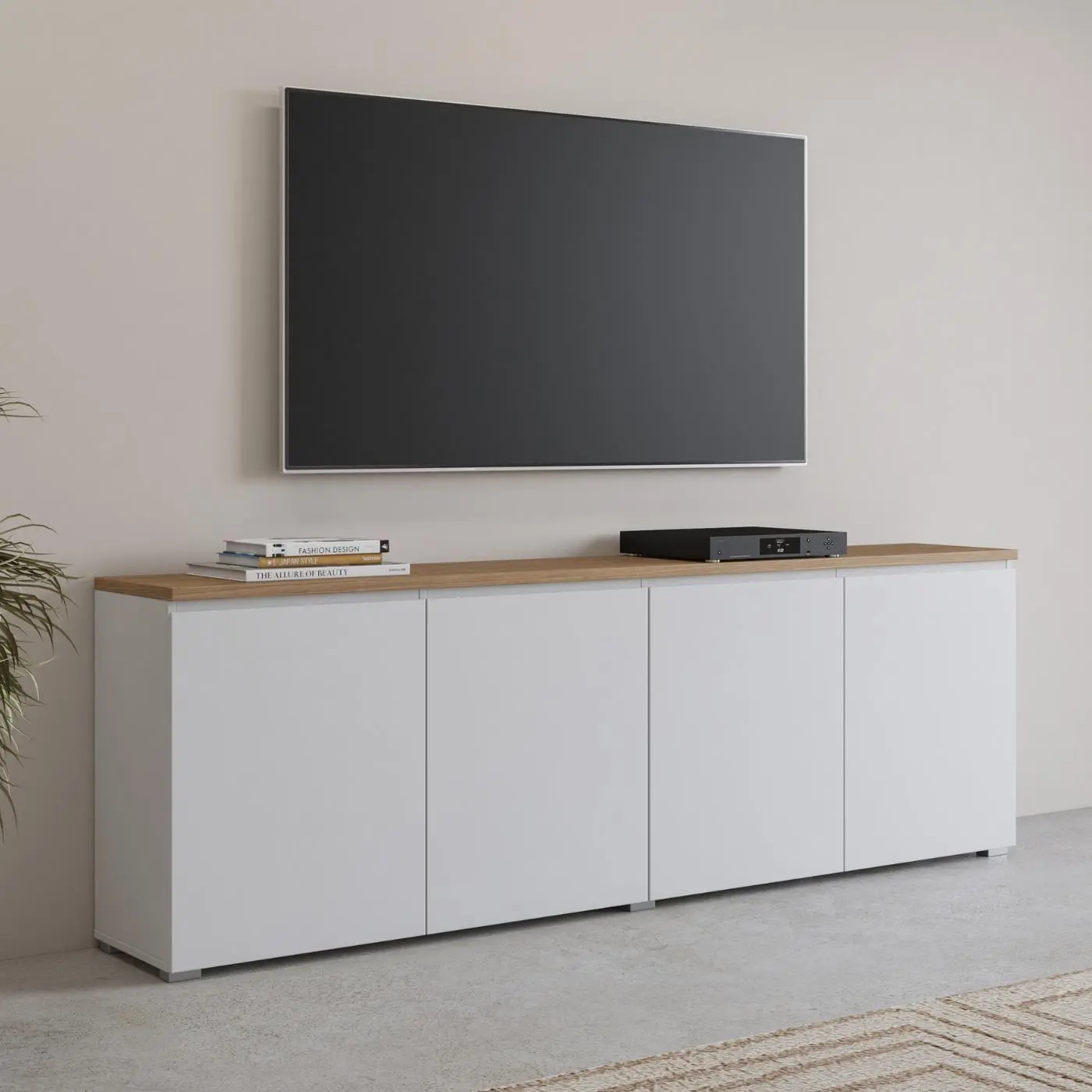 Тумба РТВ Helvetia Modo 247VOJ25 (White/Mauvella Oak) - 6