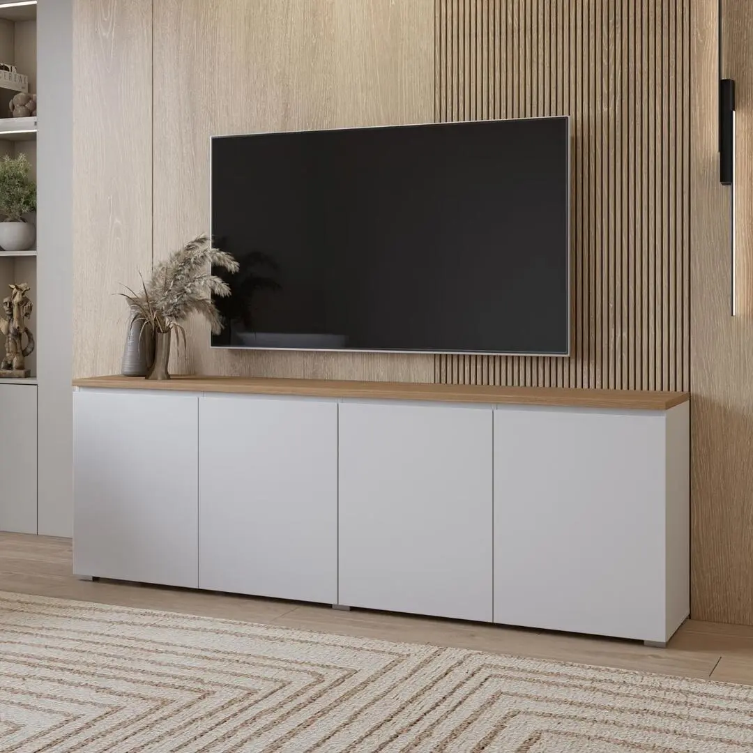 Тумба РТВ Helvetia Modo 247VOJ25 (White/Mauvella Oak)