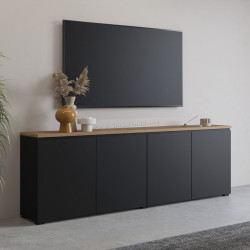 Tumba pentru TV Helvetia Modo 24W5OJ25 (Black Onyks/Mauvella Oak)