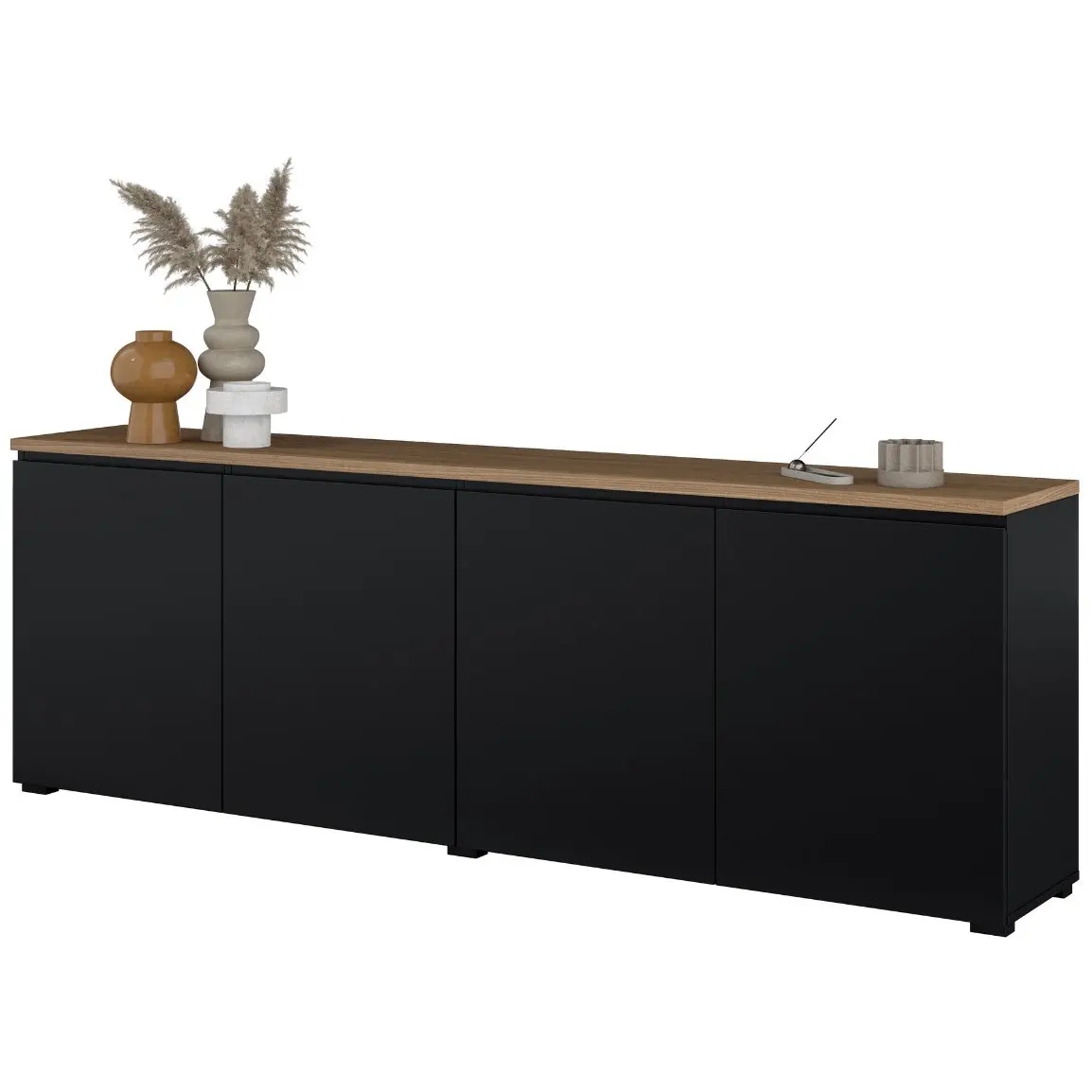 Tumba pentru TV Helvetia Modo 24W5OJ25 (Black Onyks/Mauvella Oak) - 4
