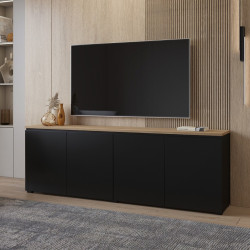 Tumba pentru TV Helvetia Modo 24W5OJ25 (Black Onyks/Mauvella Oak) Thumb