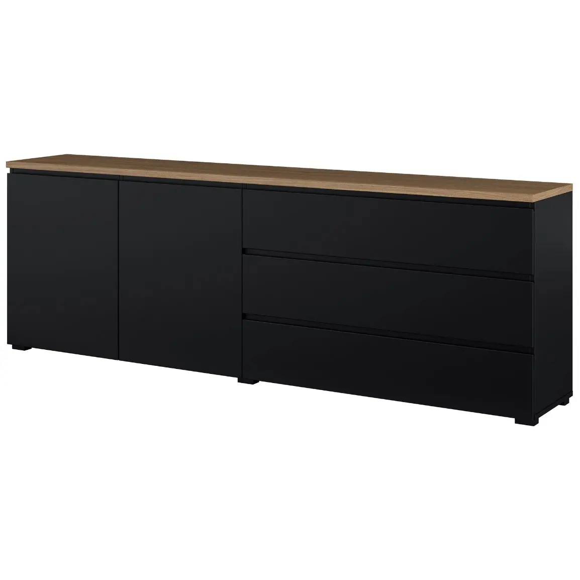 Tumba pentru TV Helvetia Modo 24W5OJ28 (Black Onyks/Mauvella Oak) - 2