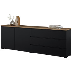 Tumba pentru TV Helvetia Modo 24W5OJ28 (Black Onyks/Mauvella Oak) Thumb