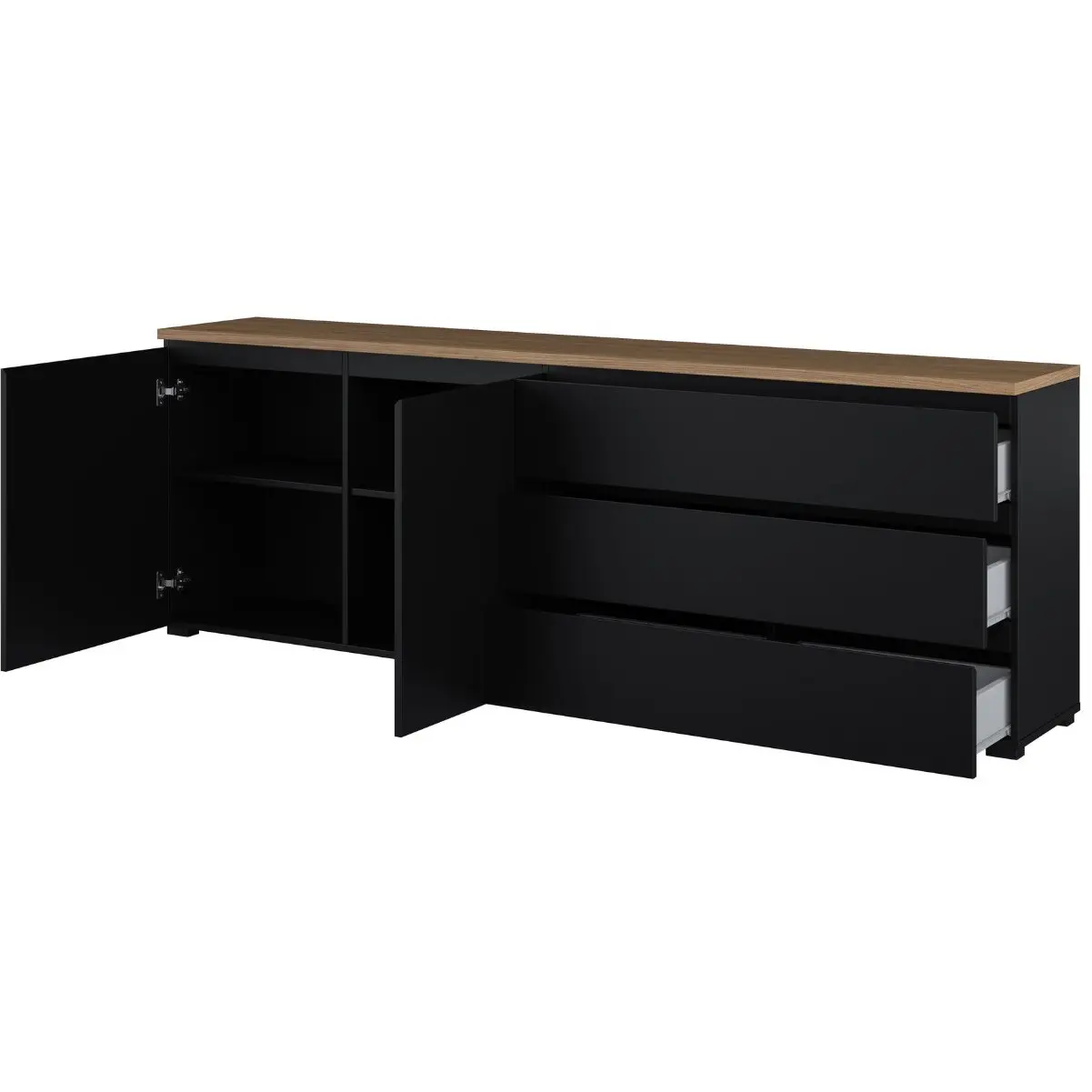 Tumba pentru TV Helvetia Modo 24W5OJ28 (Black Onyks/Mauvella Oak) - 4