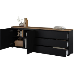 Tumba pentru TV Helvetia Modo 24W5OJ28 (Black Onyks/Mauvella Oak) Thumb