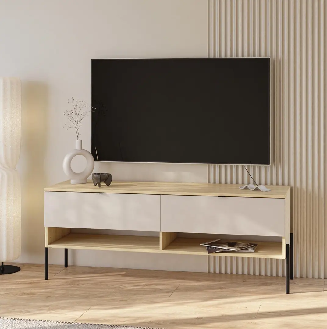 Tumba pentru TV Helvetia Ore 24LKOG41 (Cashmere/Lindberg Oak)