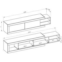 Тумба РТВ Helvetia Sintra №40 2KL (Samdal Oak/White/White Gloss) Thumb