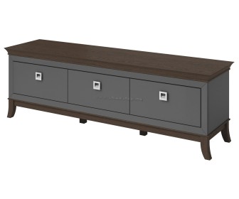 Tumba pentru TV Helvetia Tisaro №39 3S (Chocolate Oak/Anthracite Gloss)