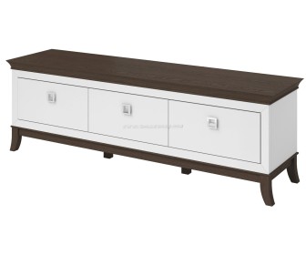 Tumba pentru TV Helvetia Tisaro №39 3S (Chocolate Oak/White Gloss)