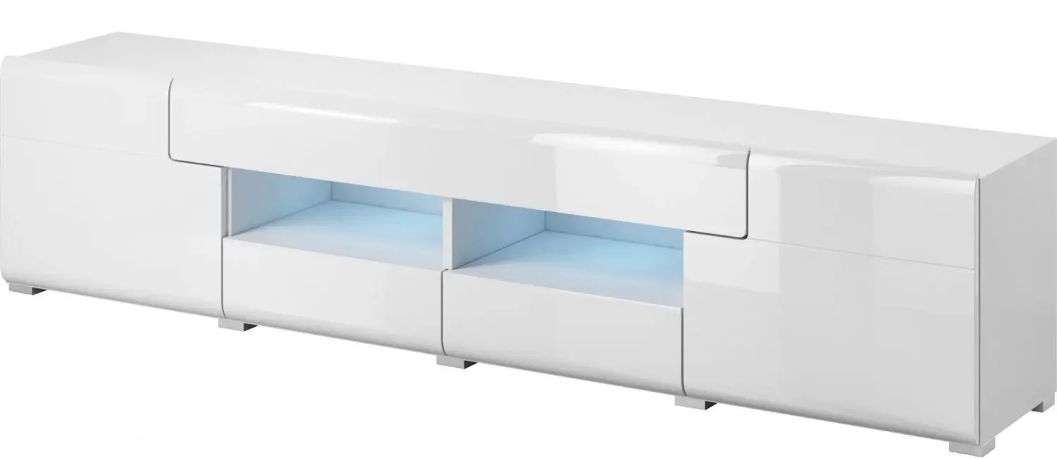 Tumba pentru TV Helvetia Toledo №40 2D2S (White/White Gloss)