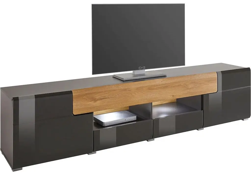 Тумба РТВ Helvetia Toledo №40 2D3S (Anthracite Gloss/Grandson Oak)