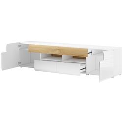 Тумба РТВ Helvetia Toledo №40 2D3S (White Gloss/Sanremo Oak Light) Thumb