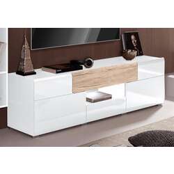 Tumba pentru TV Helvetia Toledo №41 2D2S (White Gloss/Sanremo Oak Light) Thumb