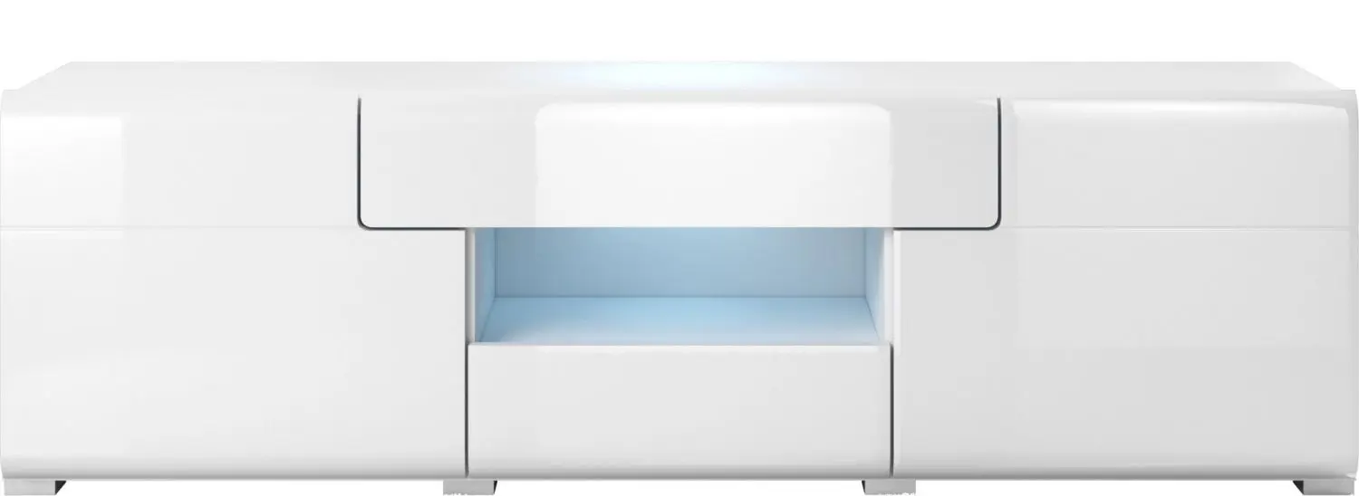 Tumba pentru TV Helvetia Toledo №41 2D2S (White/White Gloss)