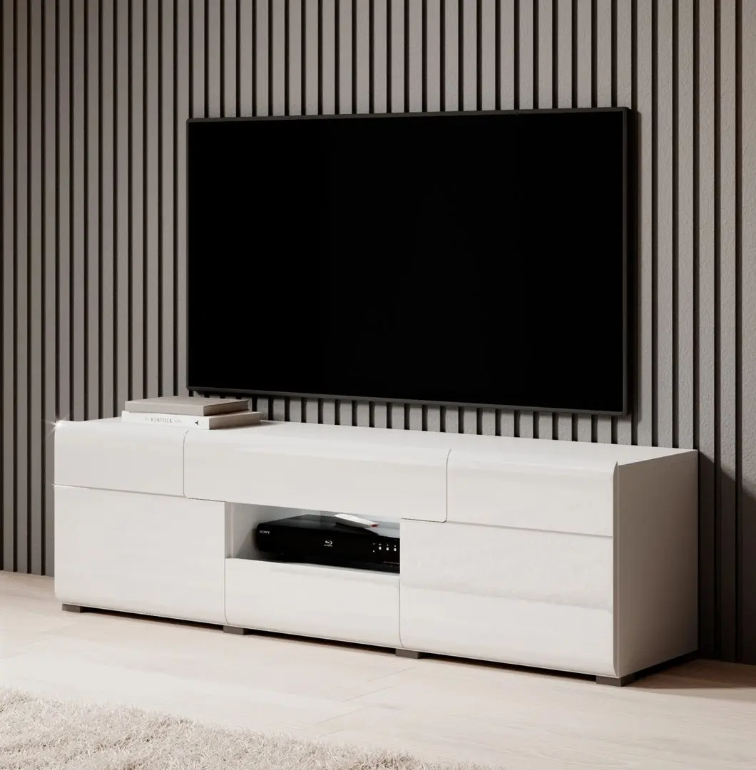 Tumba pentru TV Helvetia Toledo №41 2D2S (White/White Gloss)