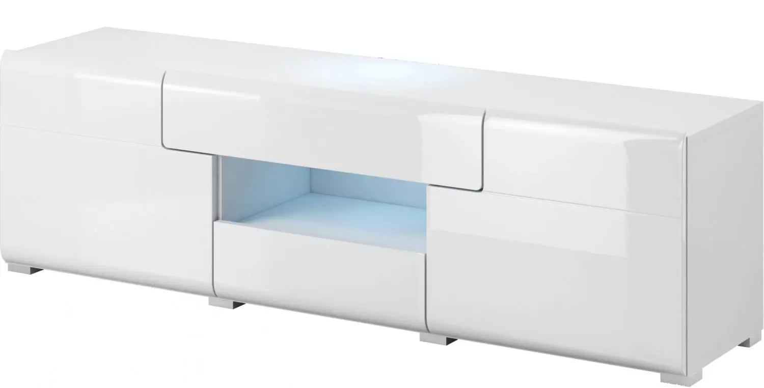 Tumba pentru TV Helvetia Toledo №41 2D2S (White/White Gloss)
