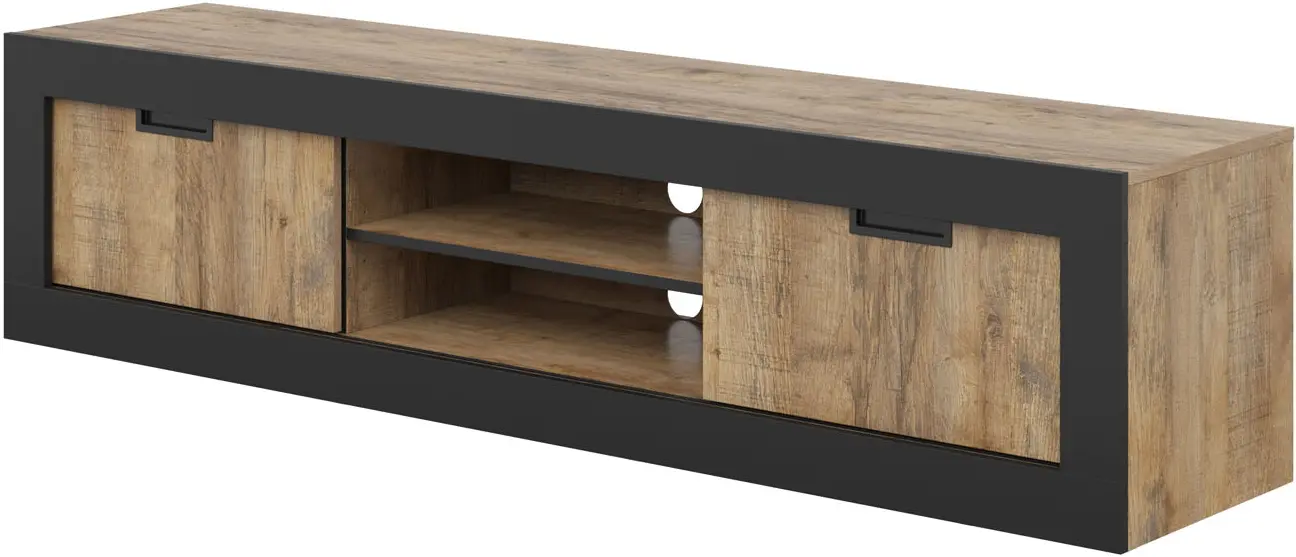 Тумба РТВ Helvetia Tudor 24WSNZ40 (Samdal Oak/Black Matte) - 2