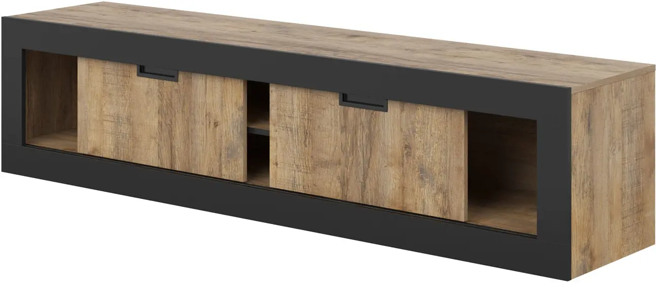 Тумба РТВ Helvetia Tudor 24WSNZ40 (Samdal Oak/Black Matte) - 3