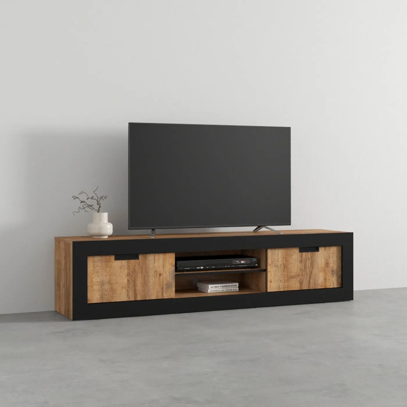 Тумба РТВ Helvetia Tudor 24WSNZ40 (Samdal Oak/Black Matte) - 4