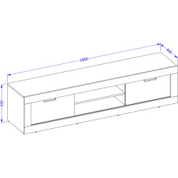 Тумба РТВ Helvetia Tudor 24WSNZ40 (Samdal Oak/Black Matte) Thumb