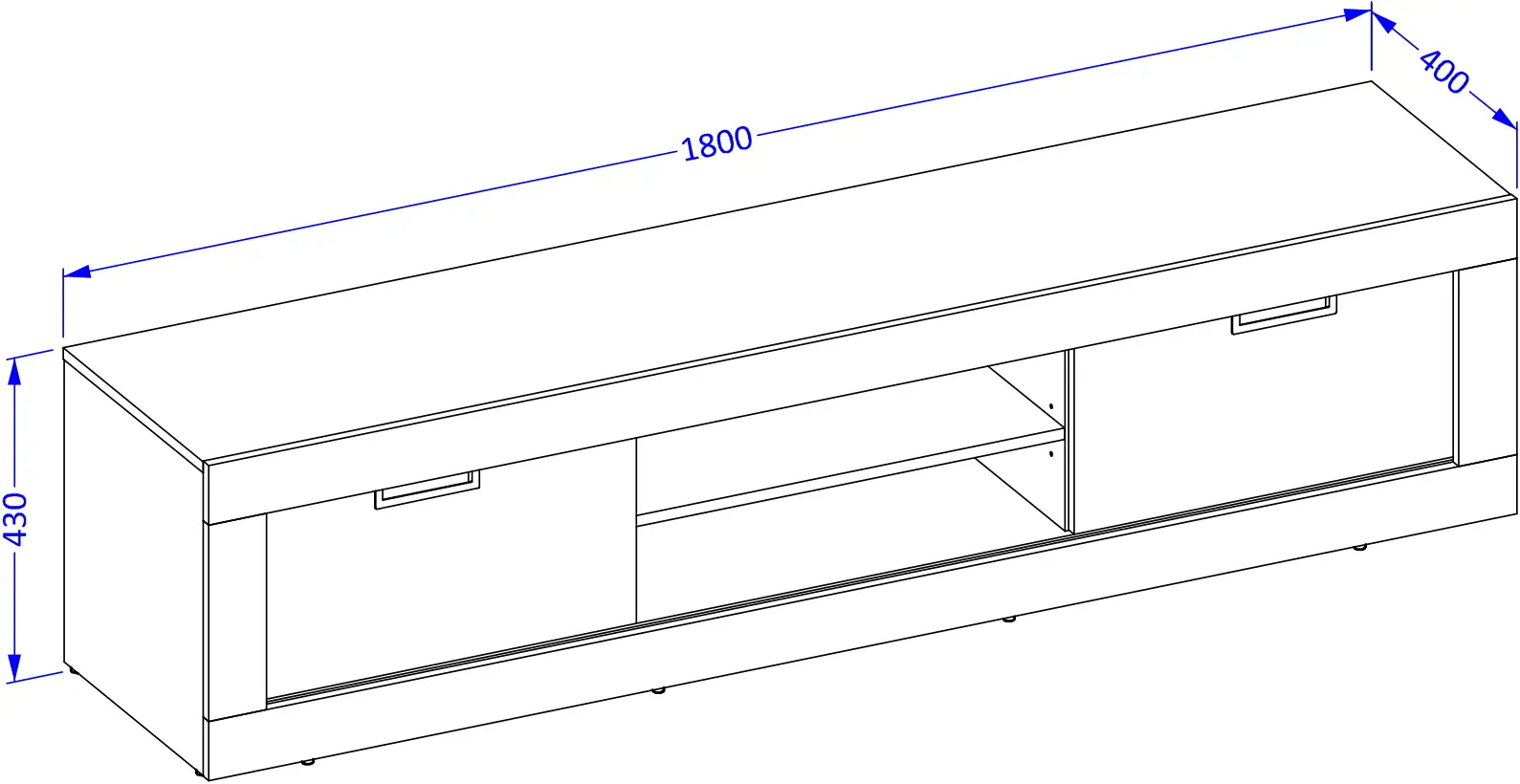 Тумба РТВ Helvetia Tudor 24WSNZ40 (Samdal Oak/Black Matte) - 5