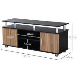 Tumba pentru TV Homcom 833-361 (Black/Walnut) Thumb