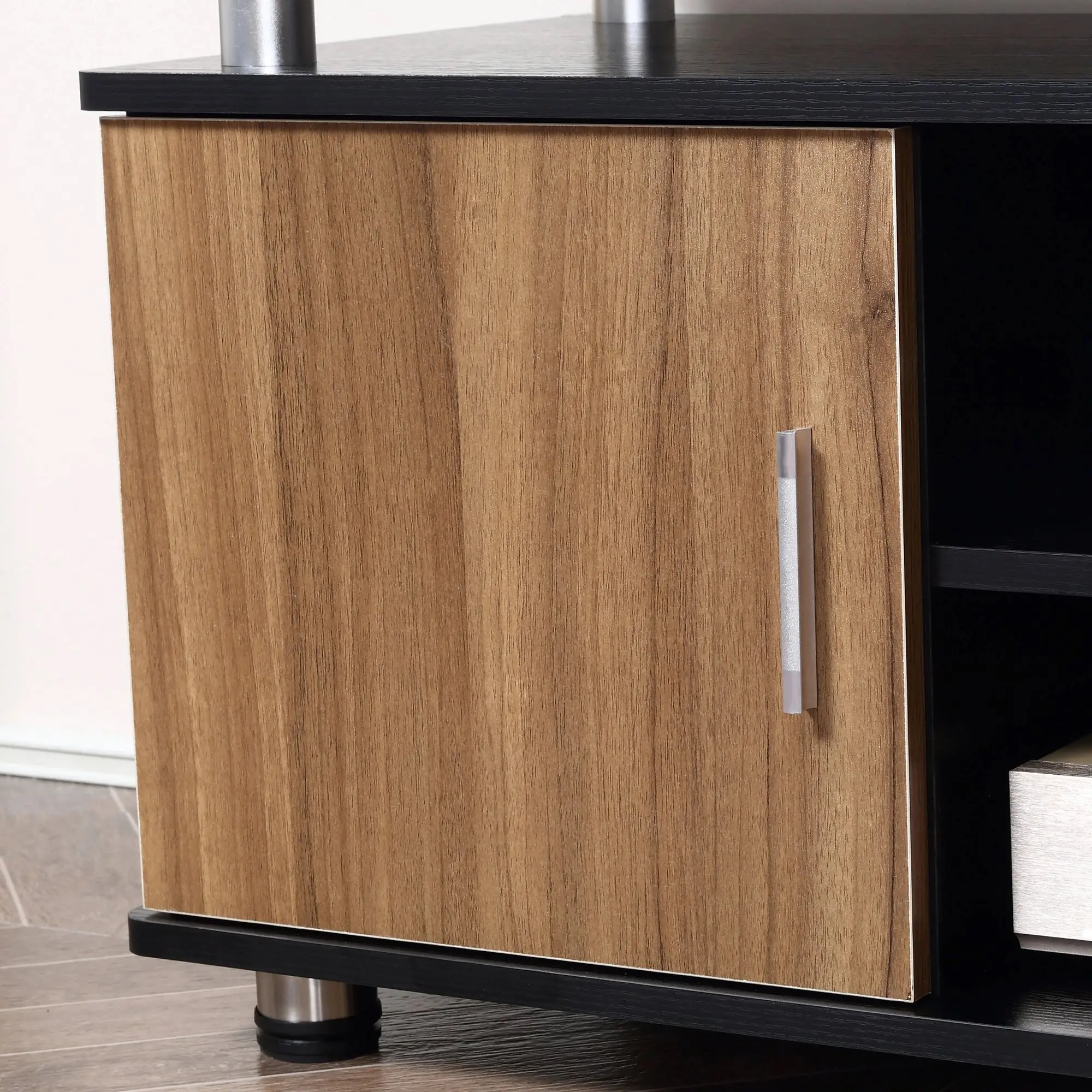Tumba pentru TV Homcom 833-361 (Black/Walnut) - 6