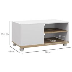 Тумба РТВ Homcom 833-948V01WT 80x45x39 cm (White/Oak) Thumb