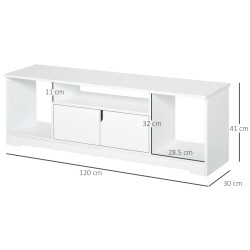 Tumba pentru TV Homcom 833-951 (White) Thumb