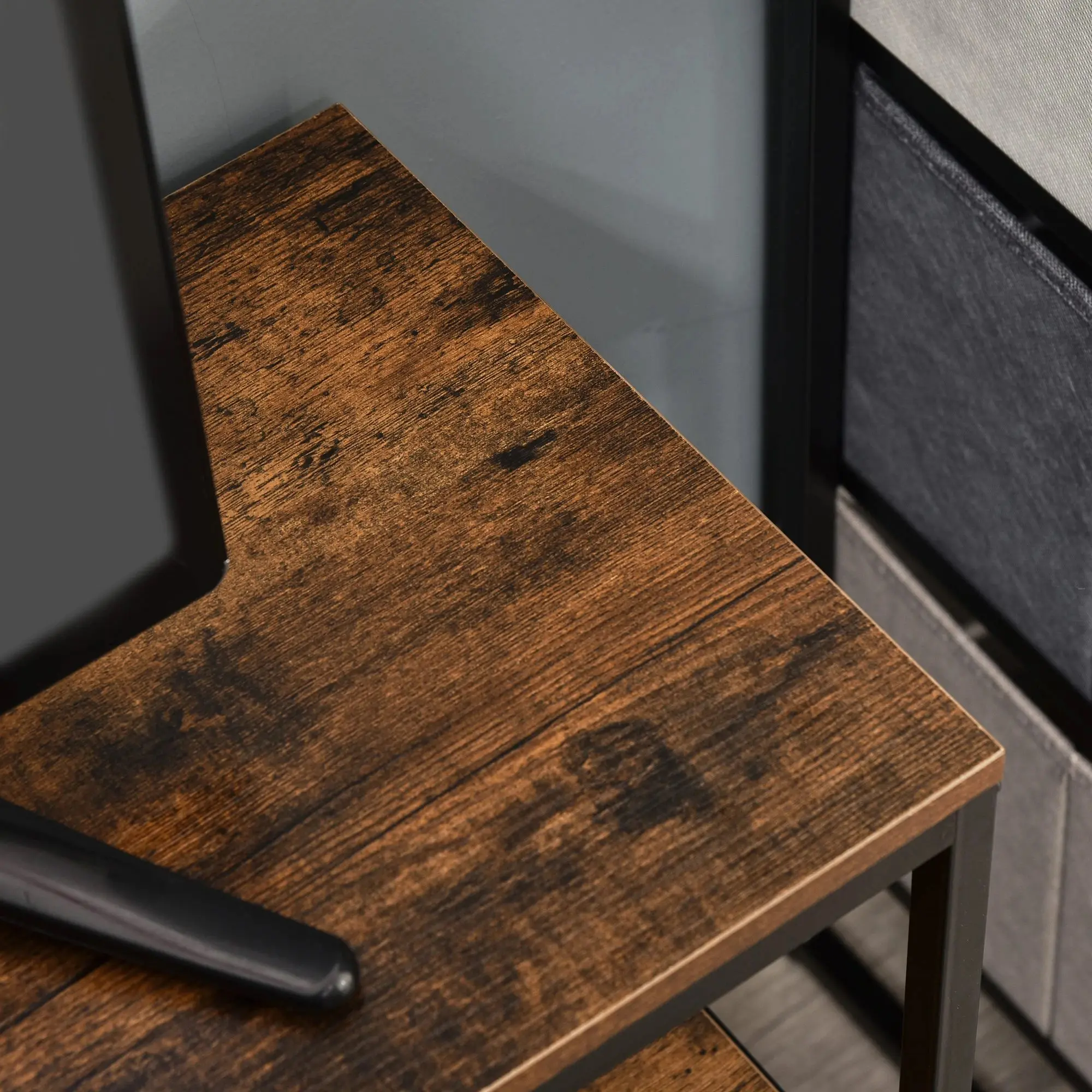 Тумба РТВ Homcom 839-071CG (Rustic Brown/Black) - 7