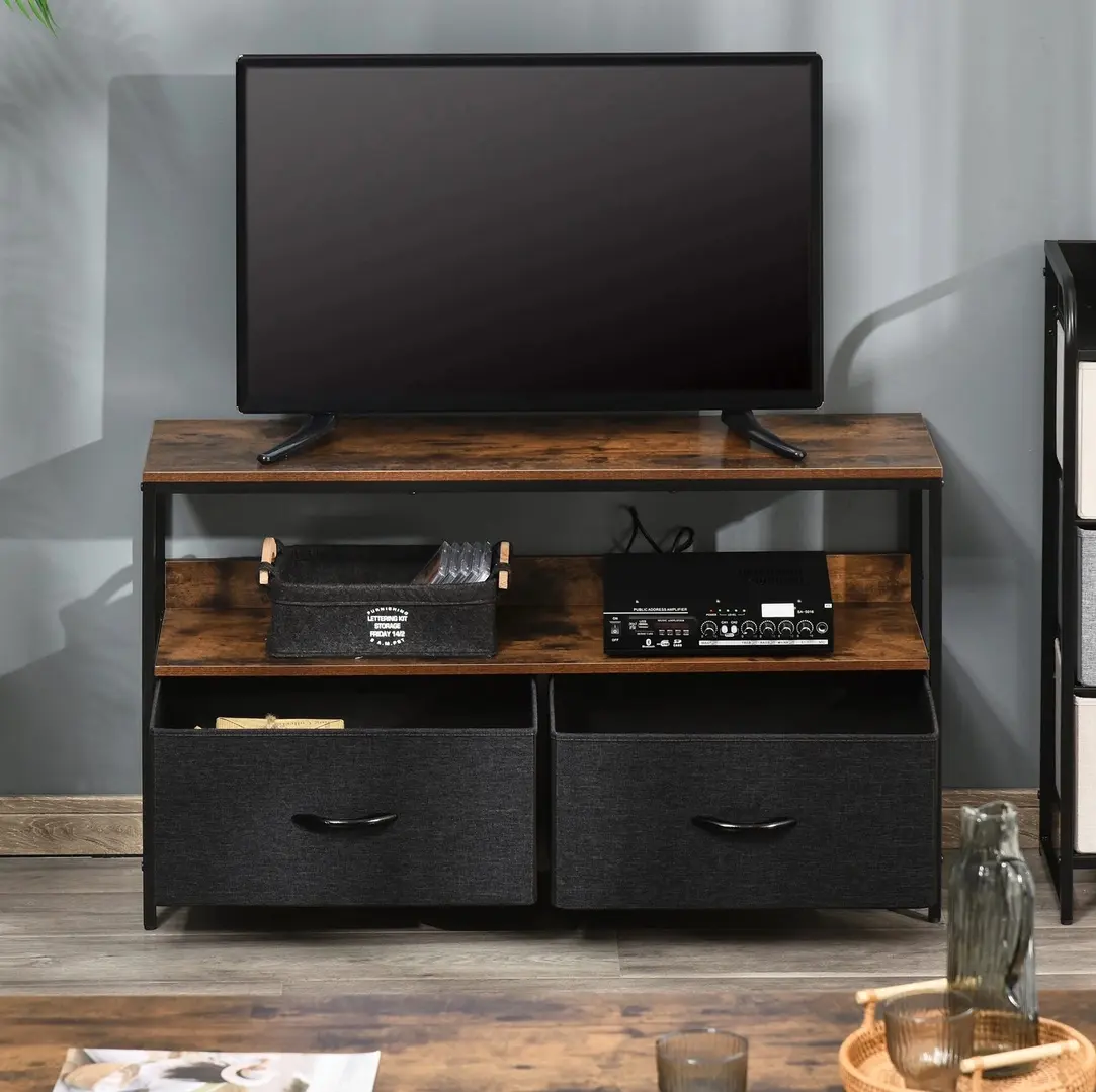 Тумба РТВ Homcom 839-071CG (Rustic Brown/Black)