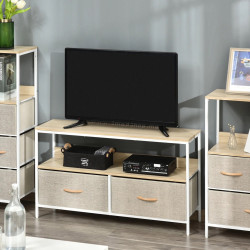 Tumba pentru TV Homcom 839-071LG (Natura/Light Grey)