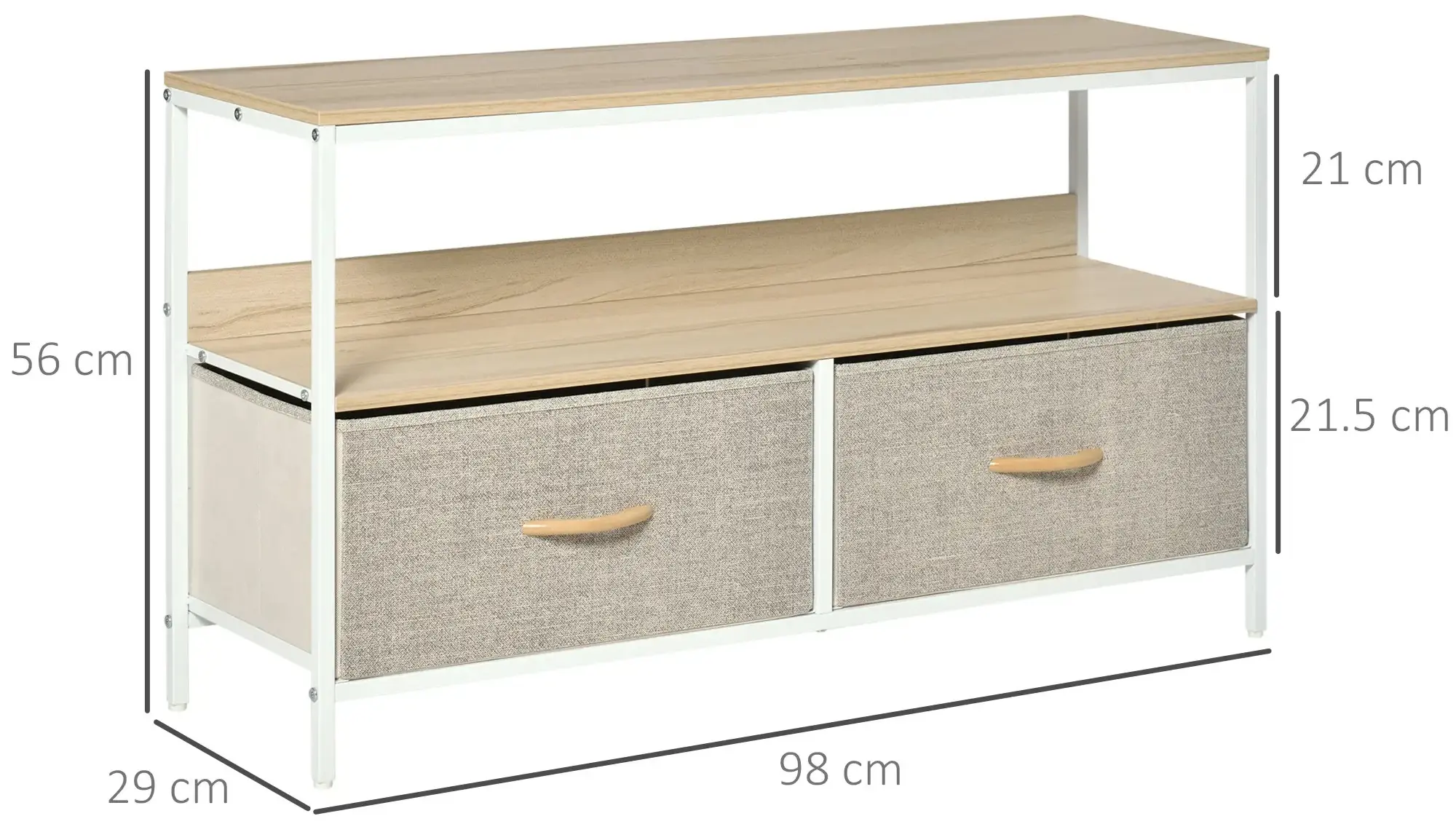 Тумба РТВ Homcom 839-071LG (Natura/Light Grey) - 4