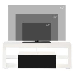 Tumba pentru TV Homcom 839-126V90BK (White/Black) Thumb