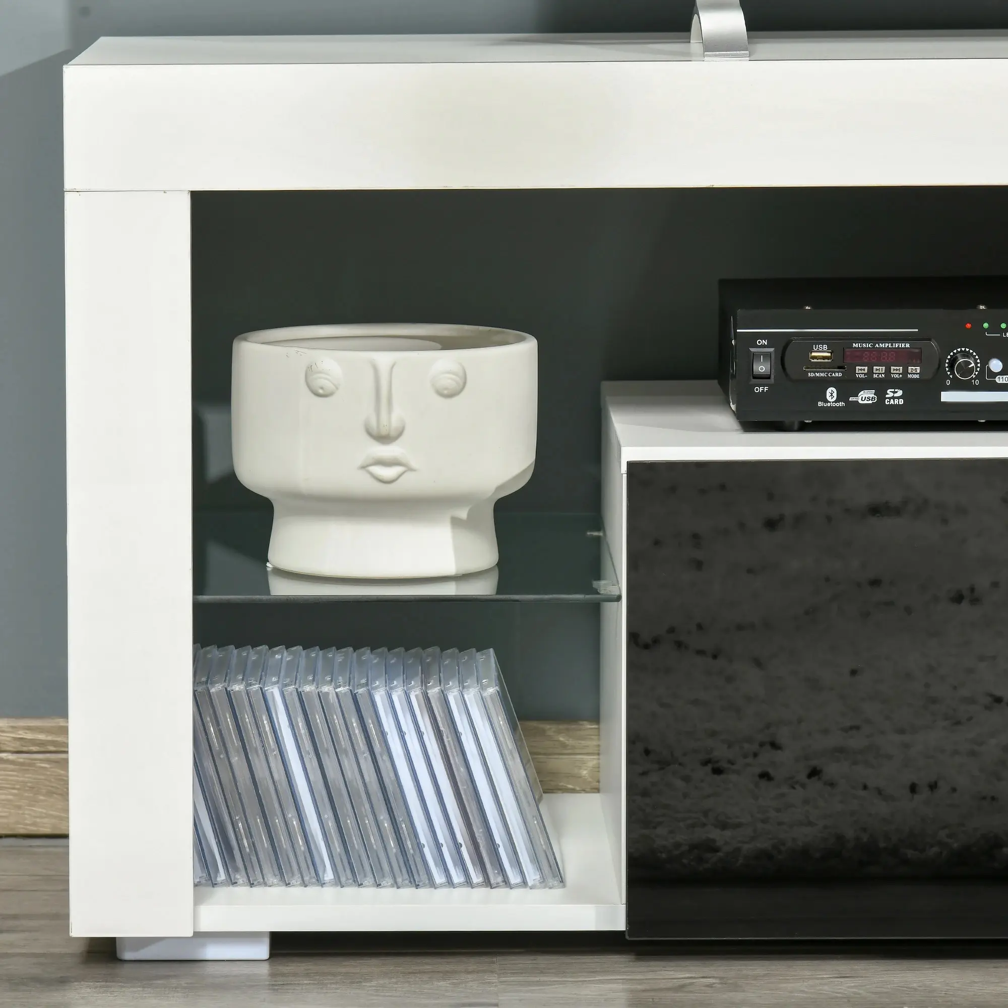 Tumba pentru TV Homcom 839-126V90BK (White/Black) - 6