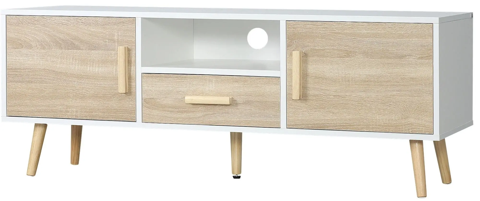 Тумба РТВ Homcom 839-139AK 120x37x45 cm (Oak/White) - 4